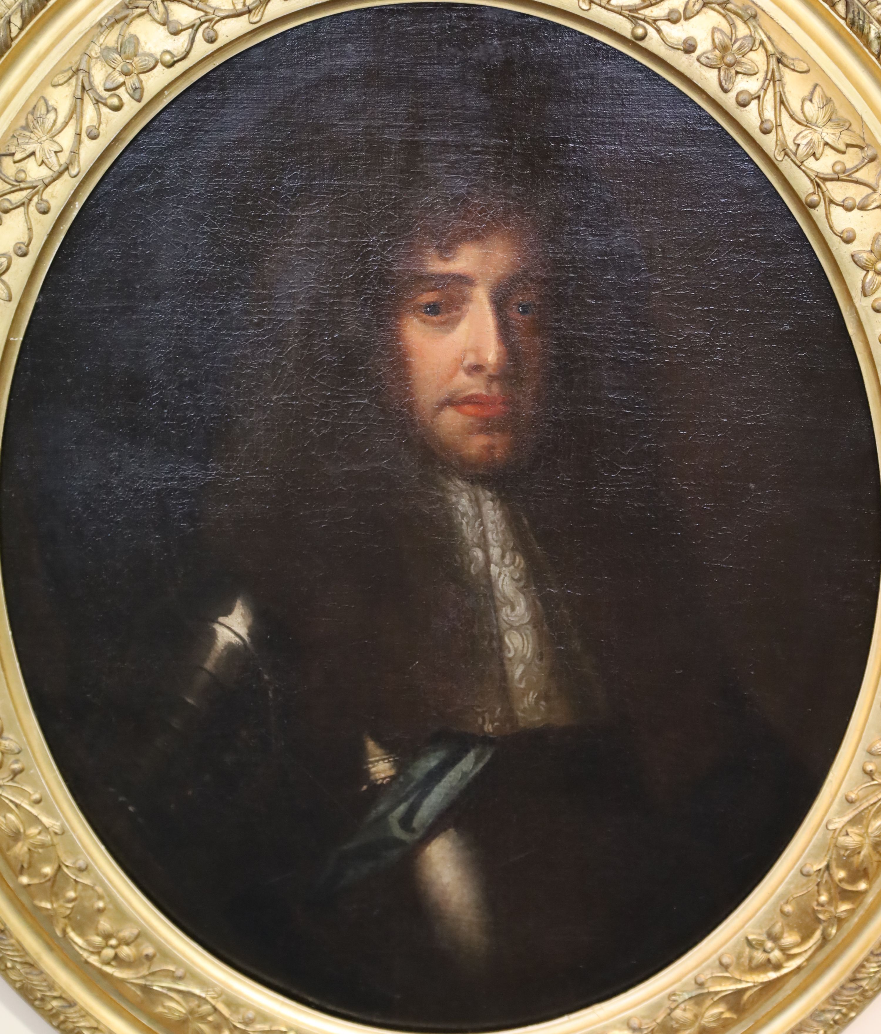Follower of Peter Lely (1618-1680) Portrait of King James II oval, 76 x 63.5cm